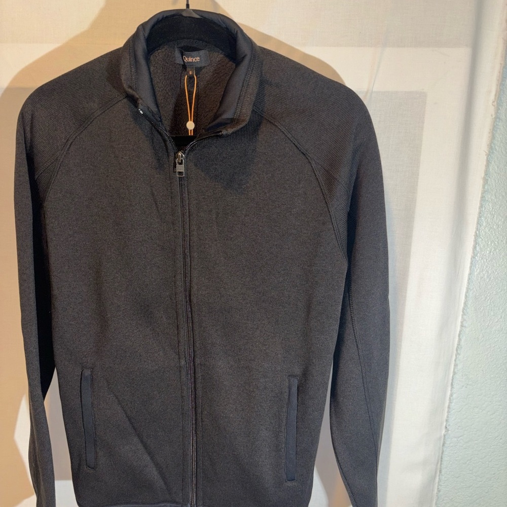 Quince Woman's Charcoal Zip-Up Sweater